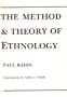 The Method and Theory of Ethnology