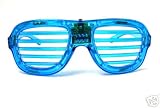 FLASHING LIGHTS SHUTTER SHADE STYLE PARTY SUNGLASSES BLUE