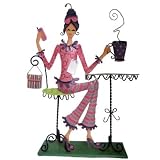 Cafe Girl Pink Purple Jewelry Organizer Earring Tree Photo Holder