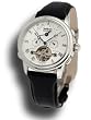 Perigaum Mens Stainless White Dial and Dual Time Zone Excalibur Watch