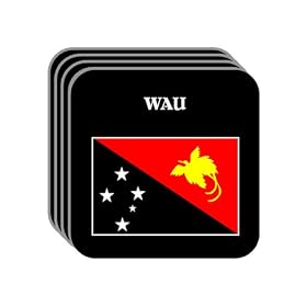 Papua New Guinea - "WAU" Set of 4 Mini-Mousepad Coasters