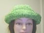 Htm78l, Hand Crocheted Lime Green Metallic Cotton Gimp One Size Floppy Hat for Teens and Adult Men and Women