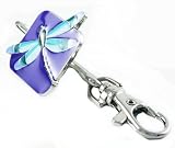 Alexx Inc Blue Dragonfly Charm Key Clip/Finder Key Chain for Keys with Blue Crystal Eyes