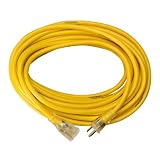 Yellow Jacket 2887 14/3 Heavy-Duty 15-Amp SJTW Contractor Extension Cord with Lighted Ends, 50-Feet
