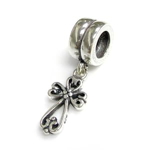 Christ charm Little  Holy Bead Silver  Filigree Dangle holy pandora Jesus For  Cross cross Pandora