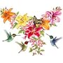 Hummingbird/Flower Yoke Adult Long Sleeve T-Shirt