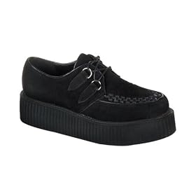 CREEPER 2 Inch Mens Casual Shoes Platform Creeper Suede Shoes Lace Up Rockabilly Retro