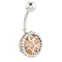 November Birthstone Circle Pattern Belly Button Ring Navel Piercing Rings