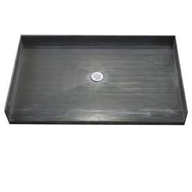 Shower Base 4060CBFBO-PO, 60"Barrier Free Entry with Integrated Center PVC Drain: 40"D x 60"W