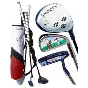 La Jolla Snoopy Golf Clubs Carry Bag Starter Set White System Ages 2-4