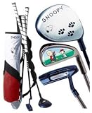 La Jolla Snoopy Golf Clubs Carry Bag Starter Set White System Ages 2-4