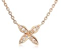 14k Rose Gold Diamond Flower Pendant (.08 cttw, J Color, I2 Clarity), 16