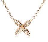 14k Rose, Yellow, or White Gold Diamond Flower Pendant (.08 cttw, J Color, I2 Clarity), 16