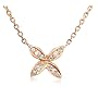 14k Rose Gold Diamond Flower Pendant (.08 cttw, J Color, I2 Clarity), 16"