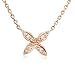 14k Rose Gold Diamond Flower Pendant (.08 cttw, J Color, I2 Clarity), 16