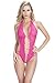 Oh la la Cheri Women's Lingerie Lace Crotchless Teddy with Rhinestone Insets