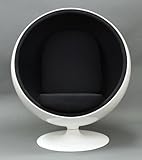 IMAGE OF Eero Aarnio Ball Chair With Black Interior - Ships In 24 Hours With Money Back Guarantee!