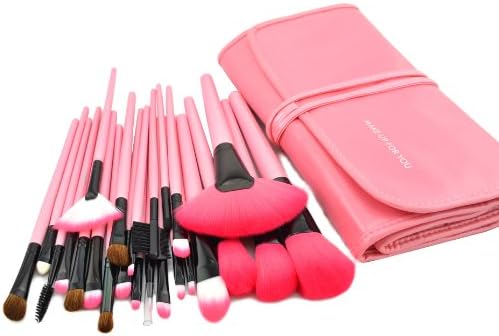 Hot Professional 24 PCS Cosmetic Makeup Brush Set Make-up Toiletry Kit Make up （Pink）