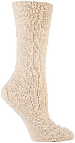 SockShop of London Men's and Ladies' Mohair Bed Socks (1 Pair)-Ecru-Size 9-11