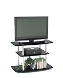 Convenience Concepts 131020 3-Tier TV Stand for Flat Panel TV's up to 32-Inch or 80-Pound, Black