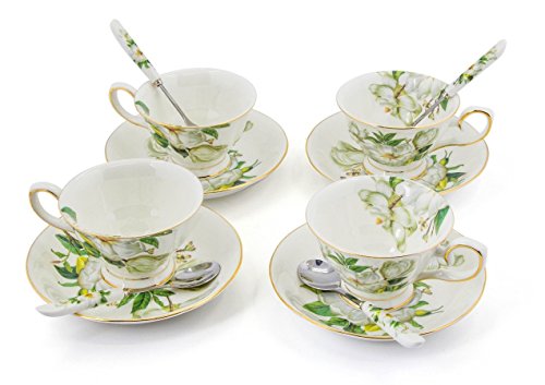 Porcelain tea cup and saucer coffee cup set white color…