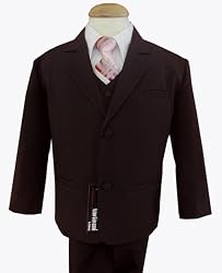 Gino Giovanni Formal Boy Brown Suit with Pink Tie From Baby to Toddler