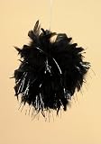 5 Black and Silver Feather Ball Christmas Ornament #2516193
