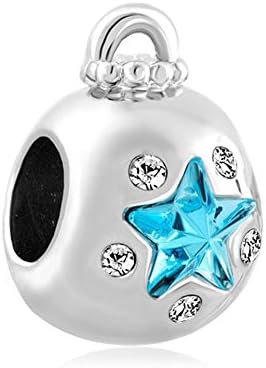 Aquamarine Blue Swarovski Crystal Guiding Star Ornament Bead Fits Pandora Charms Bracelet