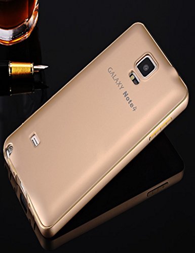 Galaxy Note 4 Case,Samsung Note 4 Case,TIANLI(TM) Luxury Aluminum Metal Bumper Frame Hard Case Cover Shell For Samsung Galaxy Note 4 +[Screen Protector]+[Free Stylus]+[Cleaning Cloth],Tuhao Gold
