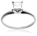 14k White or Yellow Gold Princess-Cut Solitaire Engagement Ring (1/2 ct, I-J Color, I1-I2 Clarity)