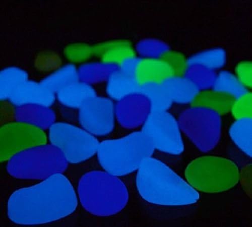 20Pcs multi color Glow in the dark stones pebbles Rock for FISH TANK AQUARIUM set v23