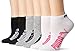 Puma Women's Low Cut Athletic Running Sock with Arch Support 6-Pack, White/Pink, 9-11