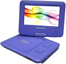 Sylvania SDVD7027 7-Inch Portable DVD Player with Car Bag/Kit, Swivel Screen, USB/SD Card Reader (Purple)