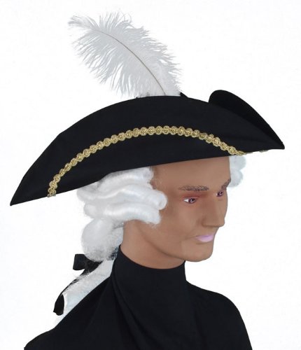 Adult Colonial Man Hat with Wig