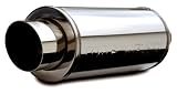 MagnaFlow 14821 Polished Stainless Steel Round Muffler with Tip