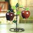 Red Apple Salt and Pepper Shakers Tree Vine Holder