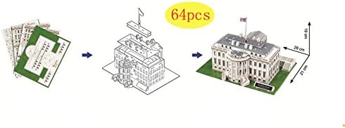 Rctoyer Kids 3D Stereoscopic Puzzle Jigsaw The White House Fancy Toy Green
