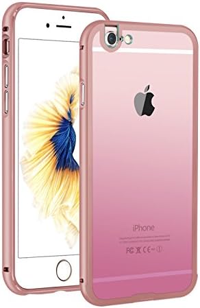 iPhone 6 Plus/6s Plus Case, Aluminum Alloy Seamless Dustproof Waterproof U Type Clear Cover for iPhone 5.5 Inch Pink-2