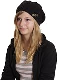 Trend 2012: Ballonm�tze Angora Strickm�tze Slouch Styled mit Wappen Knopf-Applikationen in 3 Farben von BRUBAKER