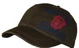 Rolling Stones tongue logo Baseball Cap distressed Olive Green