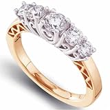 Two Tone Decorative Diamond Anniversary Ring