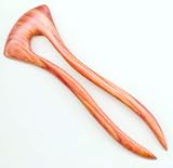 Ursula Style Hair Fork Natural Exotic Brazilian Tulipwood Rose Wood