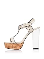 FURIEZZA Sandalias de tacón (Piedra / Negro)