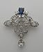 Antique Art Deco 18k White Gold Sapphire And Diamond Pin Pendant