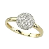 14K Yellow Gold 1/4 ct. Diamond Cluster Ring