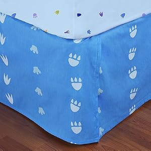 Dinosaurland Queen Cotton Bed Skirt by Olive Kids