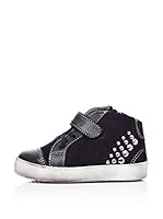 BILLOWY Zapatos Abotinados Velcro Y Elástico (Azul Marino)