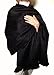 Super Soft Baby Alpaca Wool Reversible Shawl Wrap Cape Solid Rich Black Color