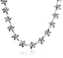 Sterling Silver Flower Necklace With Blue Topaz by Zina, 17"