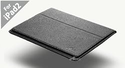 Acase (TM) iPad 2 100% Genuine Leather EZ Carry Case with 3 in 1 built in Stand for Apple iPad 2 2nd Generation WiFi / 3G Model 16GB, 32GB, 64GB NEWEST MODEL (BLACK)